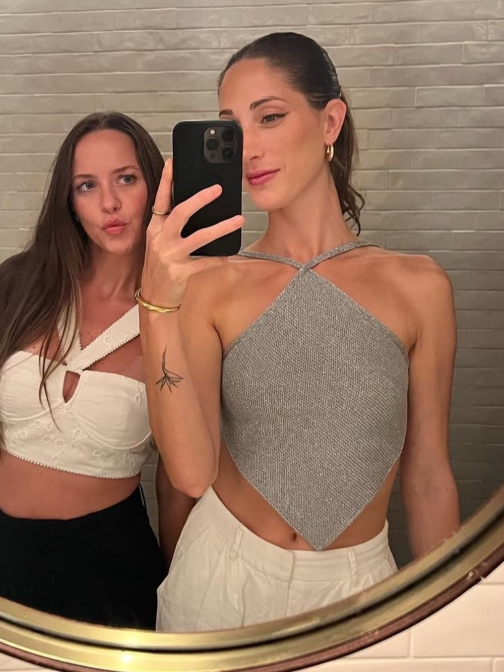 Zara silver metallic halter